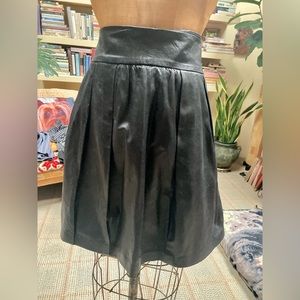 Vince Black Leather Skirt